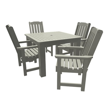 Highwood Usa Lehigh 5pc Square Outdoor Patio Furniture Dining Set AD-DNL44-CGE